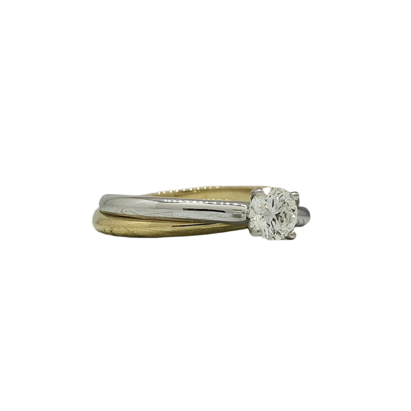 585 White/Yellow Gold Luxurious Engagement Ring with  Diamond 0.3ct