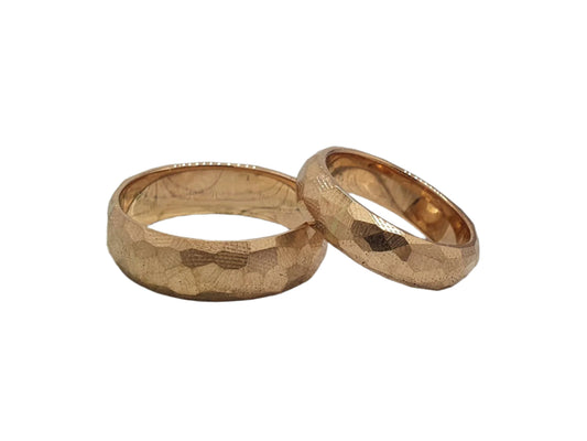 585 Rose Gold Textured Matte Wedding Rings