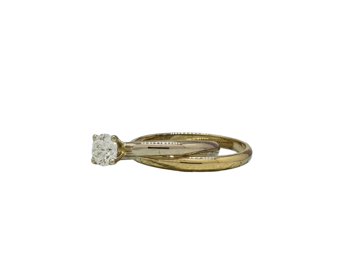 585 White/Yellow Gold Elegant Proposal Ring with Diamond 0.3 ct