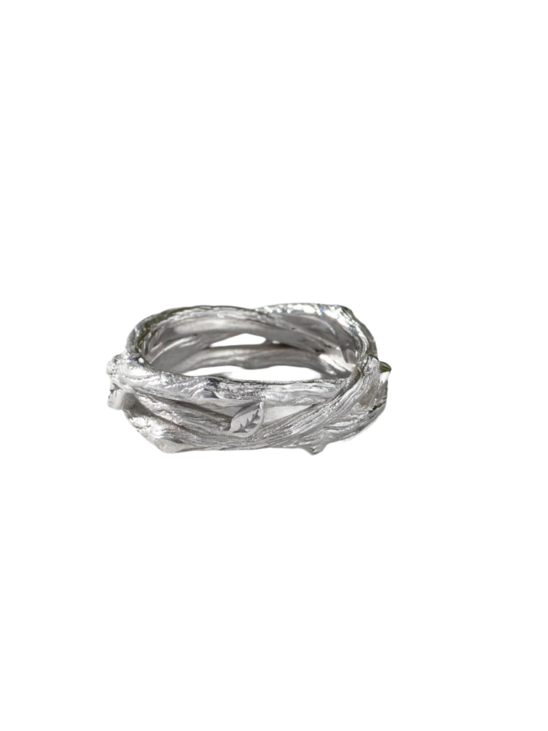 Ring sprig, unusual ring made of silver, men's, women's