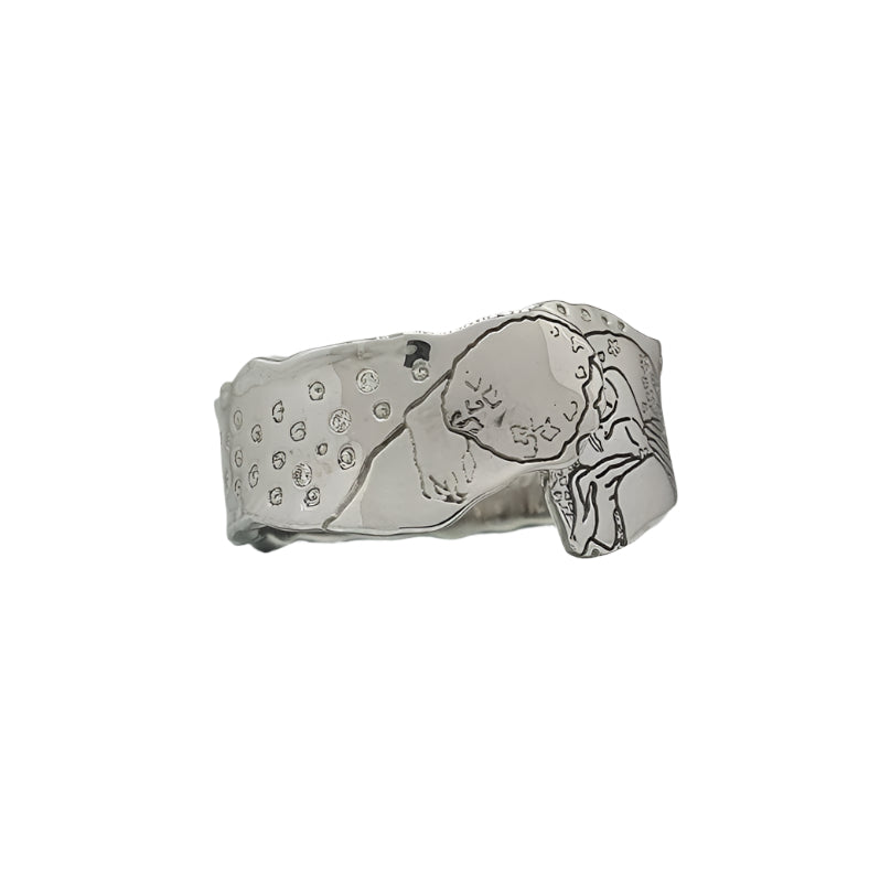 Ring Kiss, ring as a gift, unusual silver ring