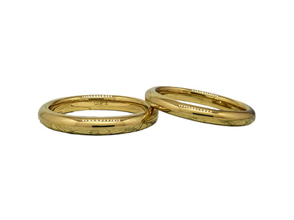 Thin handmade wedding rings, classic rings