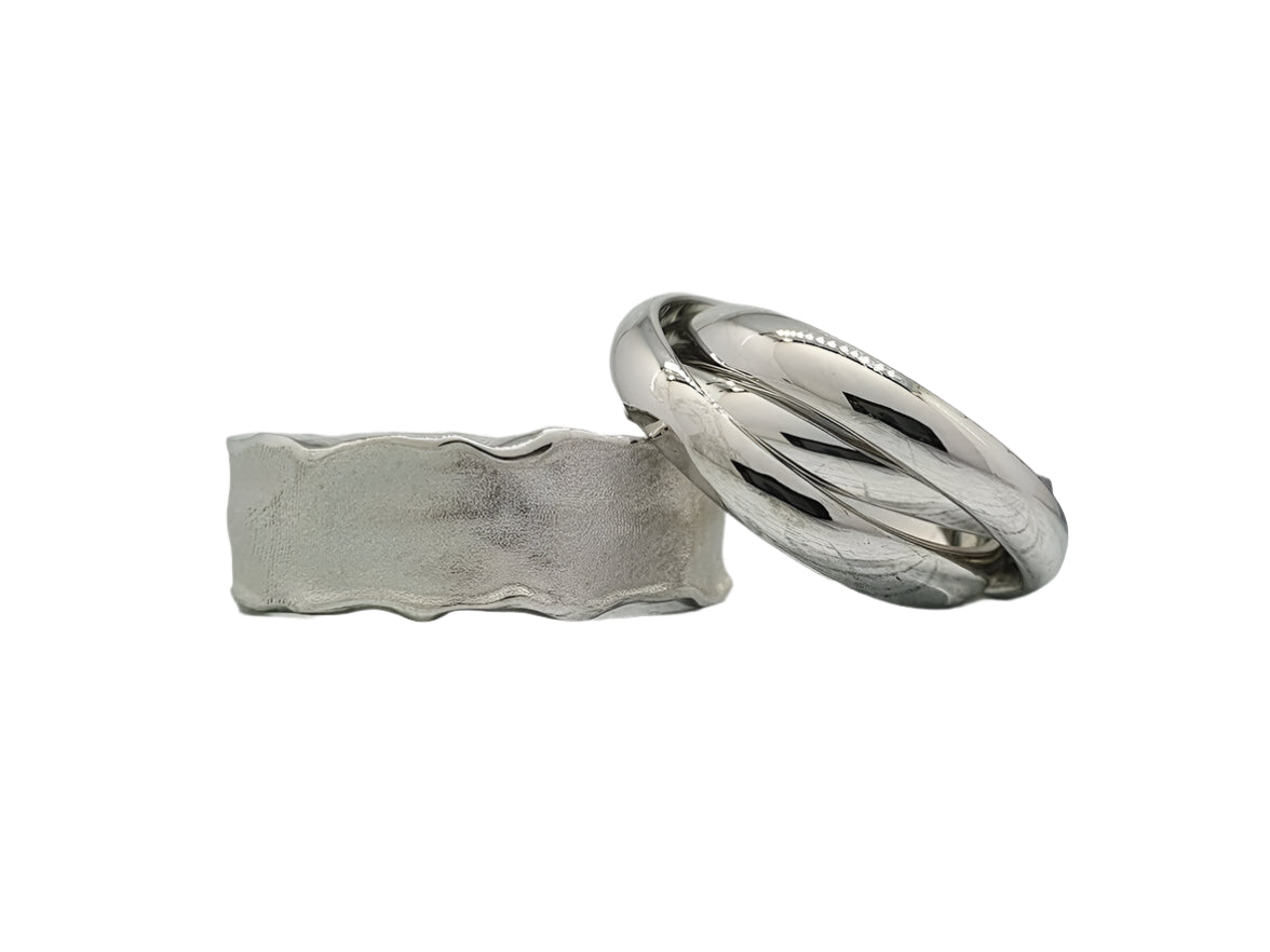 925 Silver Unusual Wedding Anniversary Rings