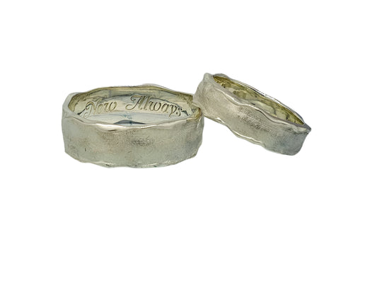 Original wedding rings made of silver, handmade rings