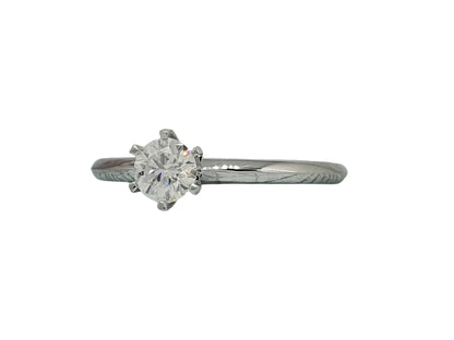 585 White Gold Romantic Engagement Ring with Diamond 0.5 ct