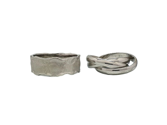 925 Silver Unusual Wedding Anniversary Rings