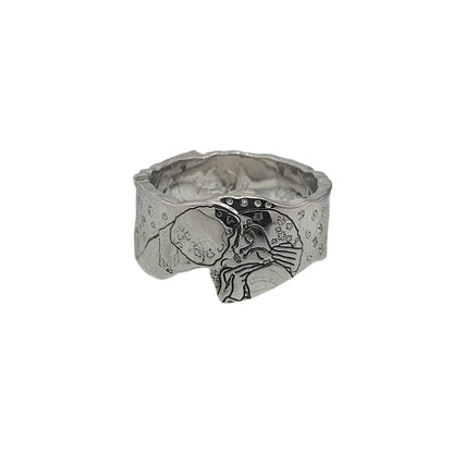 Ring Kiss, ring as a gift, unusual silver ring