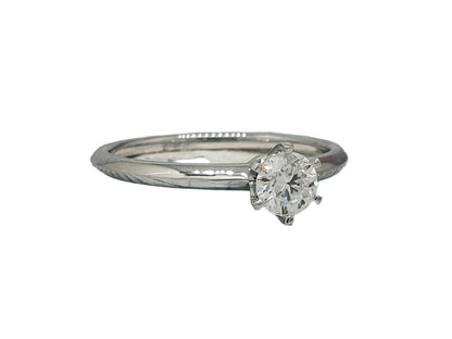 585 White Gold Romantic Engagement Ring with Diamond 0.5 ct