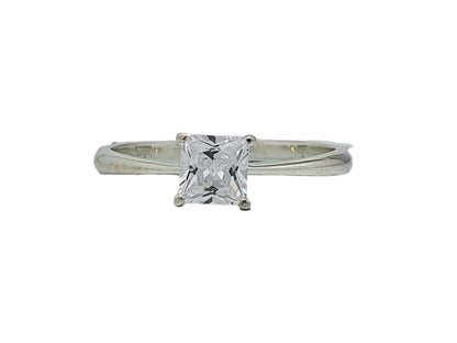 Beautiful silver engagement ring with stone, ring as a gift