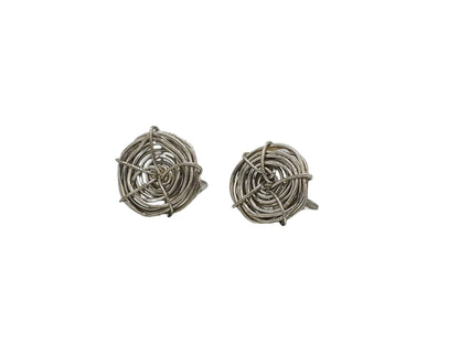 Silver studs, handmade studs, silver earrings