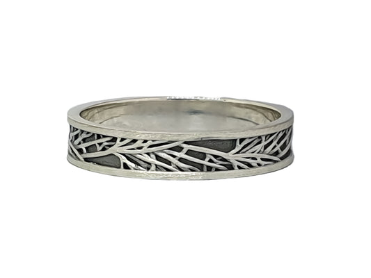 An original ring as a gift, a silver ring with an unusual pattern