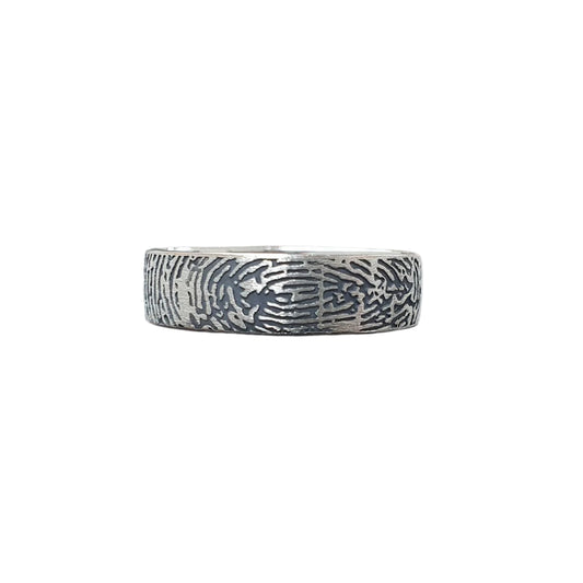 Fingerprint ring, silver ring, unusual gift