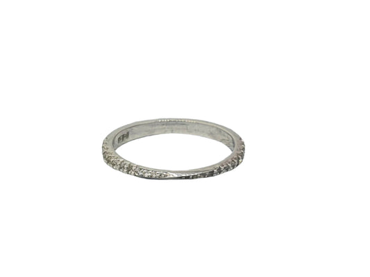 585 White Gold Minimalist Ring with Diamonds 0.724 ct