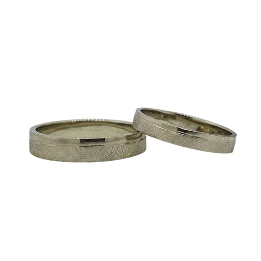 Matte wedding rings, white gold wedding rings, rings