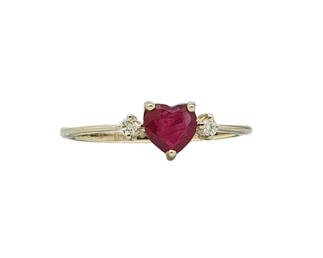 Heart Shaped Ruby Engagement Ring, Ruby Ring