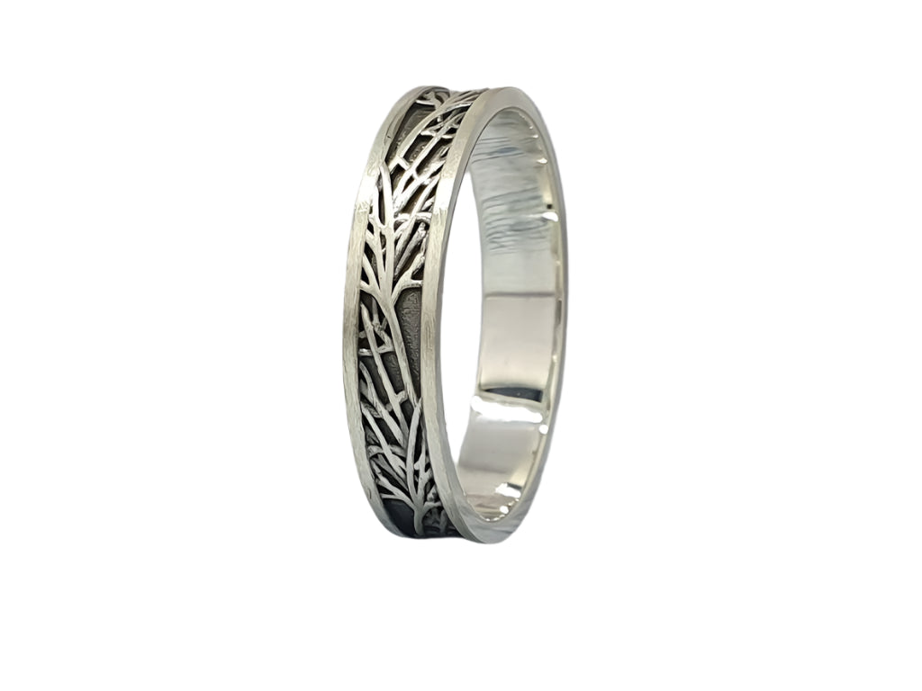 An original ring as a gift, a silver ring with an unusual pattern