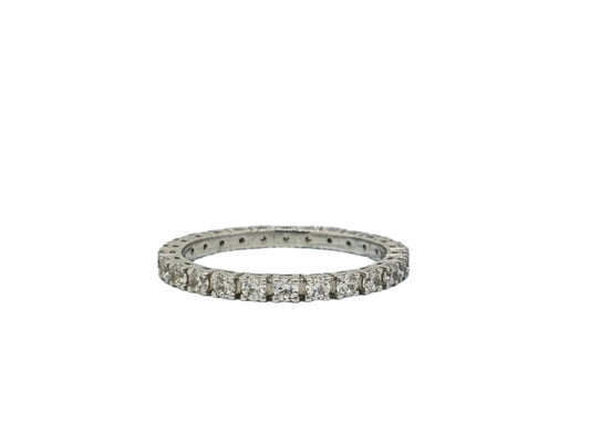 585 White Gold Elegant Ring with Diamonds 0.858 ct