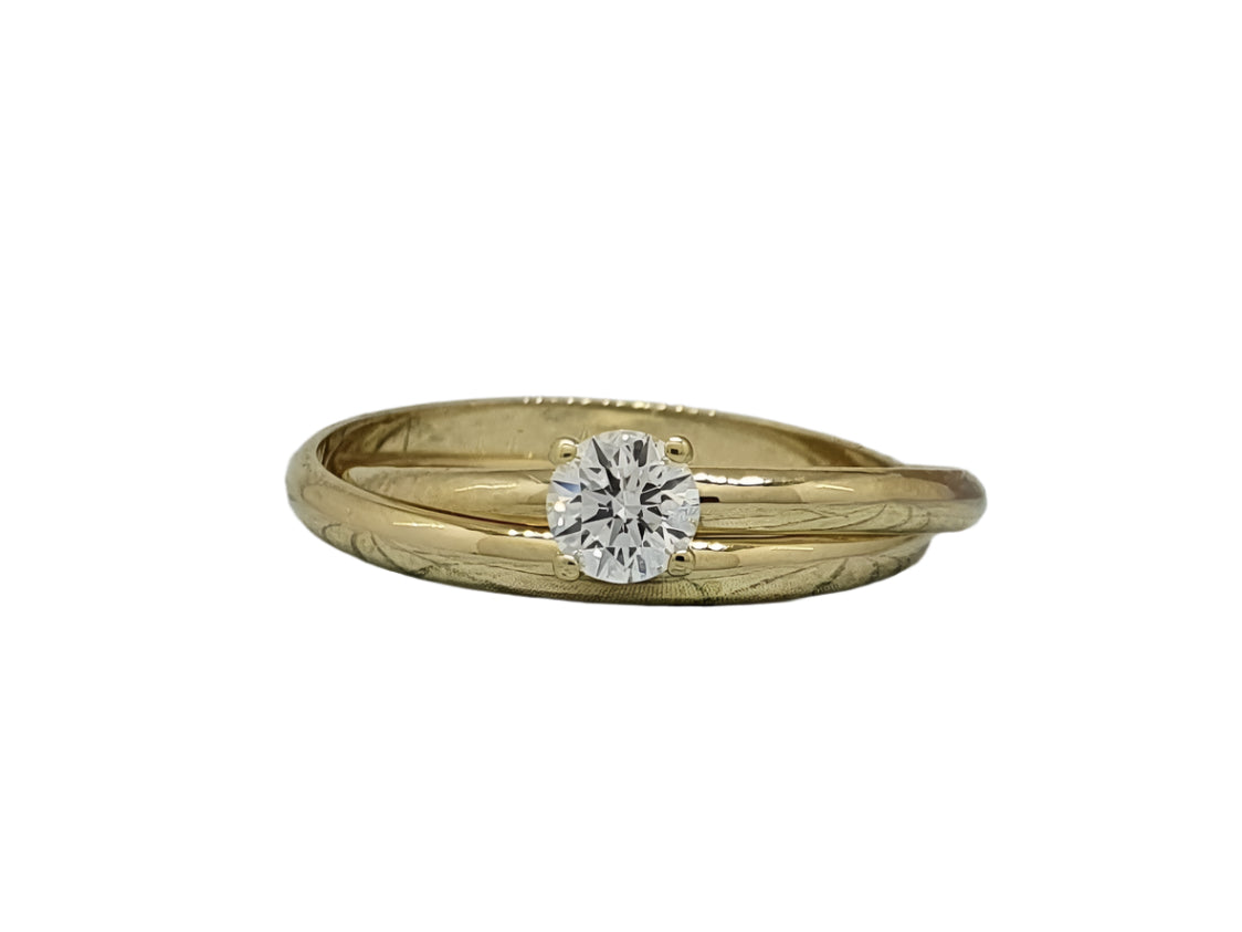 585 Yellow Gold Elegant Proposal Ring with Diamond 0.3 ct