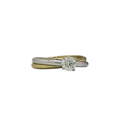 585 White/Yellow Gold Luxurious Engagement Ring with  Diamond 0.3ct