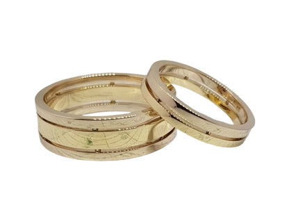 585 Yellow Gold Elegant Exclusive Wedding Rings