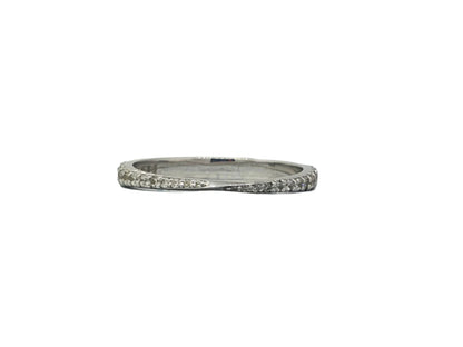 585 White Gold Minimalist Ring with Diamonds 0.724 ct