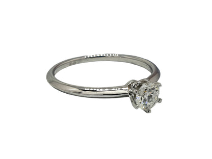 585 White Gold Romantic Engagement Ring with Diamond 0.5 ct