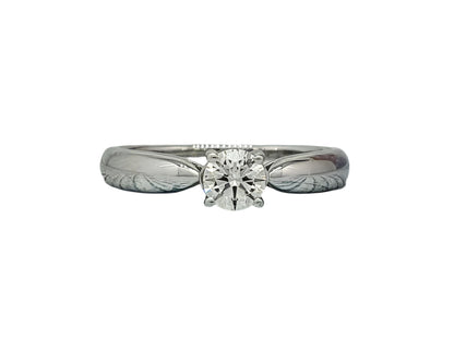 585 White Gold Romantic Proposal Ring with Diamond 0.35 ct