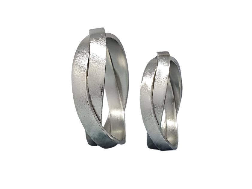 925 Silver Paired Elegant Wedding Rings with Rhodium Plated