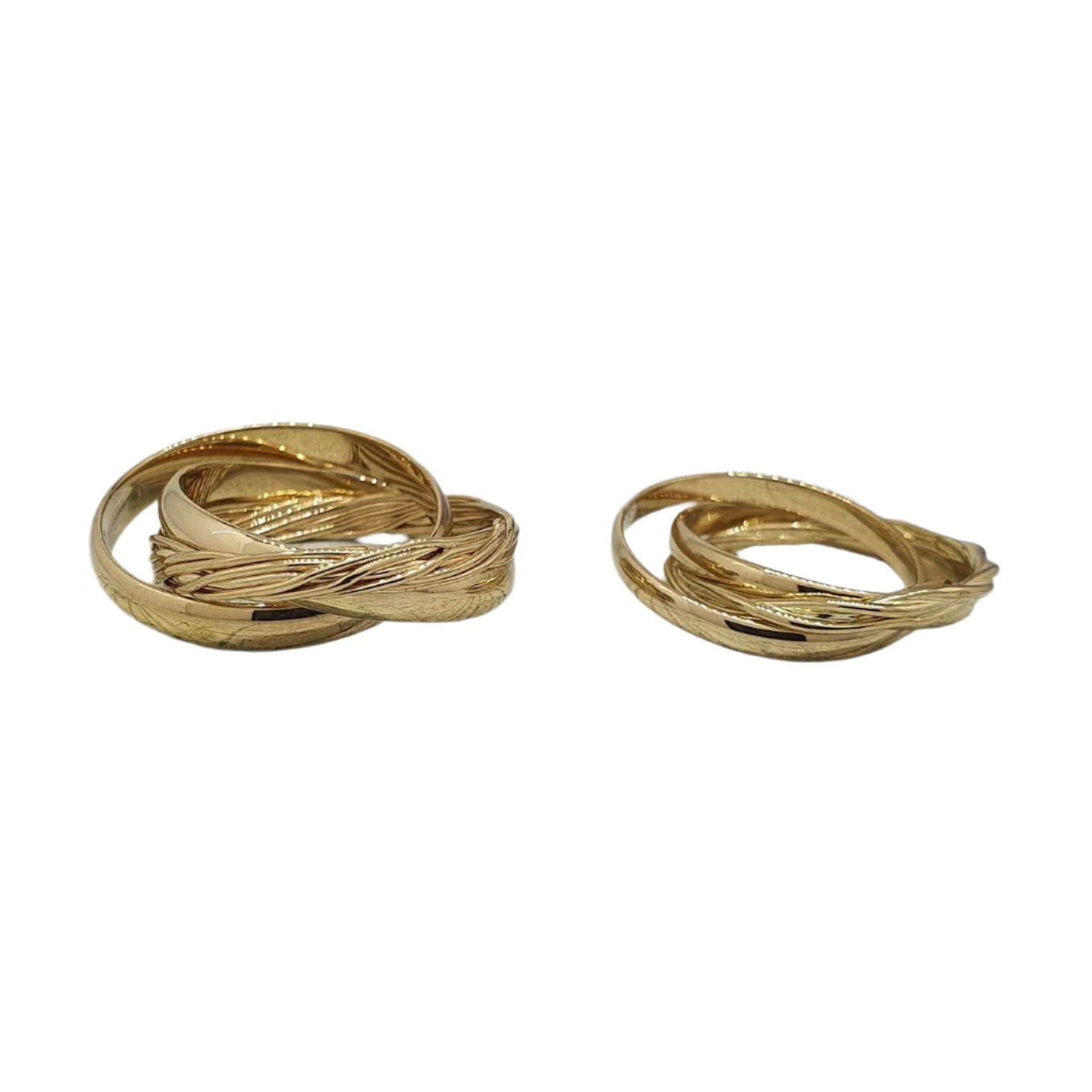 585 Yellow Gold Paired Wedding Rings