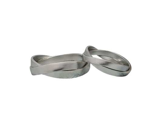 925 Silver Paired Elegant Wedding Rings with Rhodium Plated