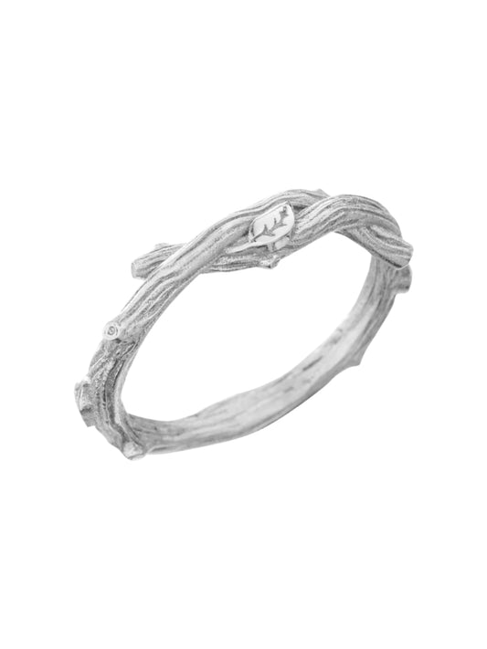 Ring twig, unusual ring made of silver, March 8