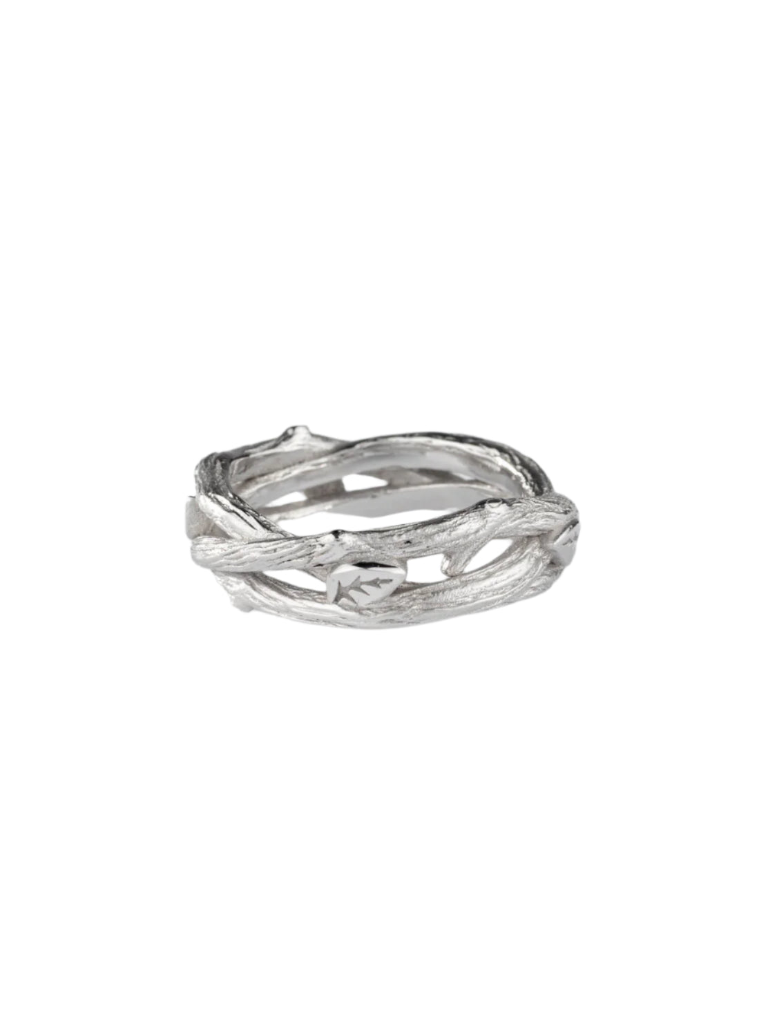 Ring sprig, unusual ring made of silver, men's, women's