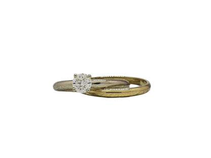 585 White/Yellow Gold Elegant Proposal Ring with Diamond 0.3 ct