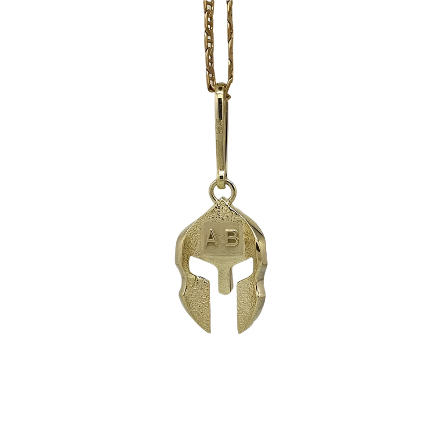 Legionnaire's Helmet pendant, unusual pendant for men, gold pendant