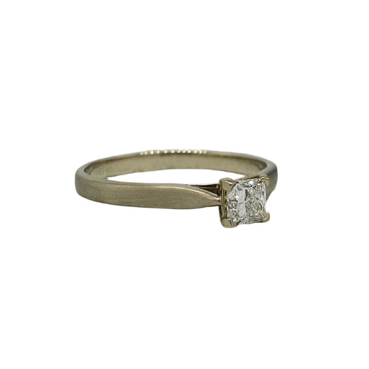 585 White Gold Elegant Proposal Ring with Diamond 0.3 ct