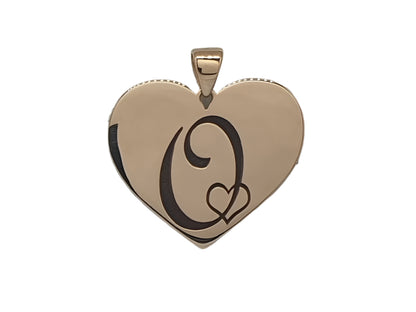 Heart pendant with engraving in rose gold, custom pendant