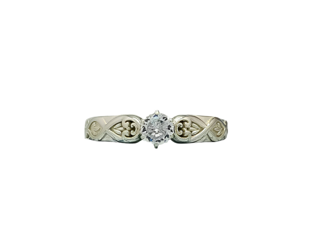 Beautiful silver proposal ring, ring with stone